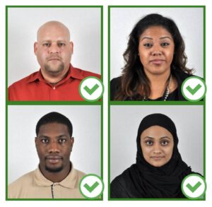 sakallı ve türbanlı green card fotoğraf