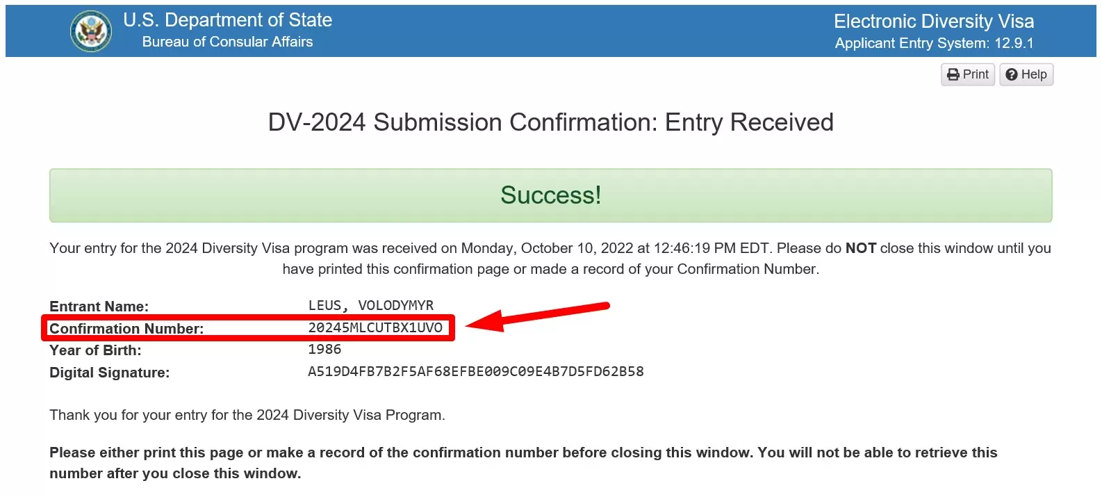 green card konfirmasyon numarası